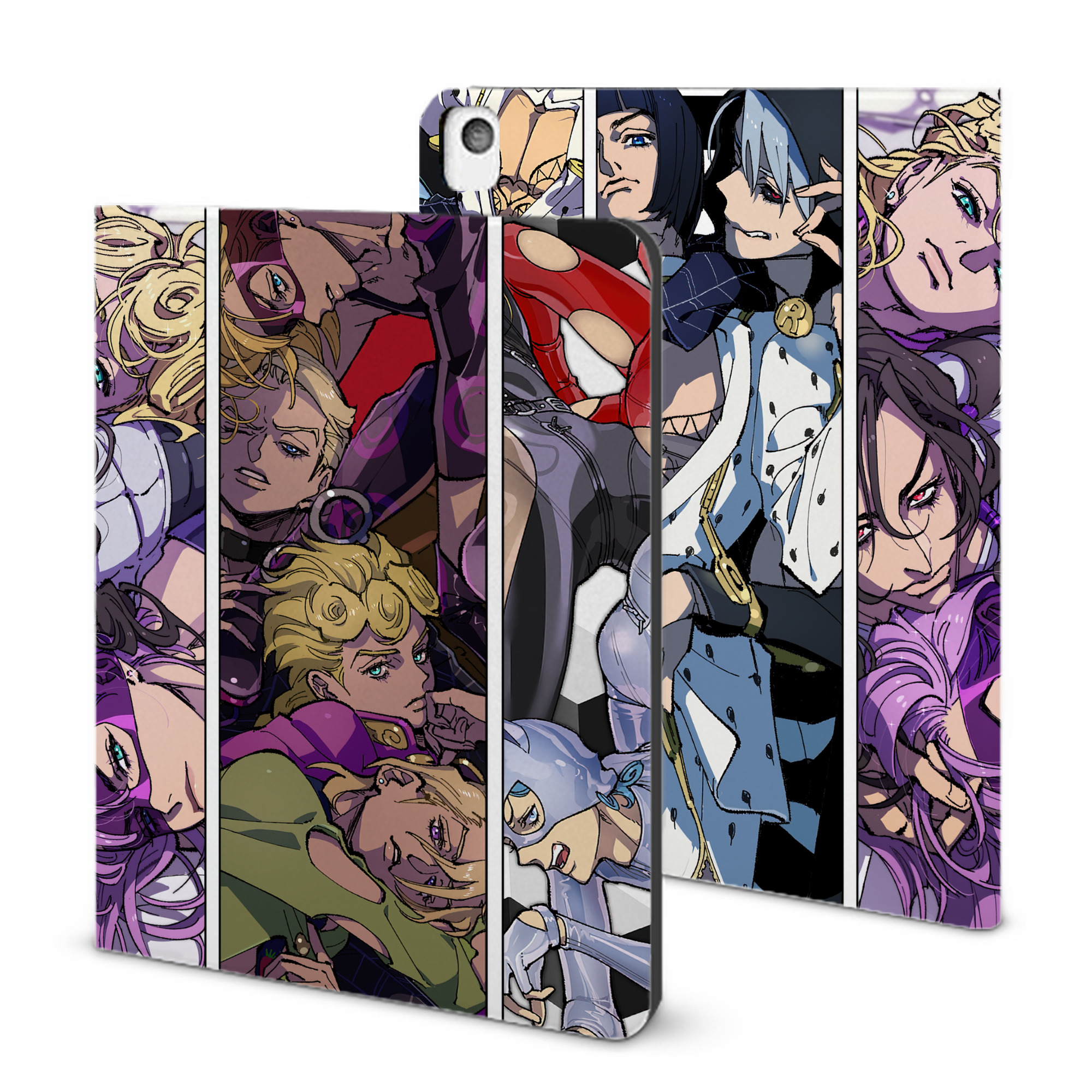 （画像用） ジョジョの奇妙な冒険 JoJo's Bizarre Adventure IPadケース ペンホルダー付き ブックスタイルデザイン